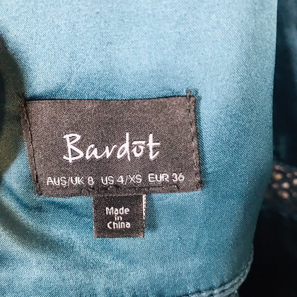 Bardot Blue Midi Length Cocktail Lace Dress - Picture 9 of 15